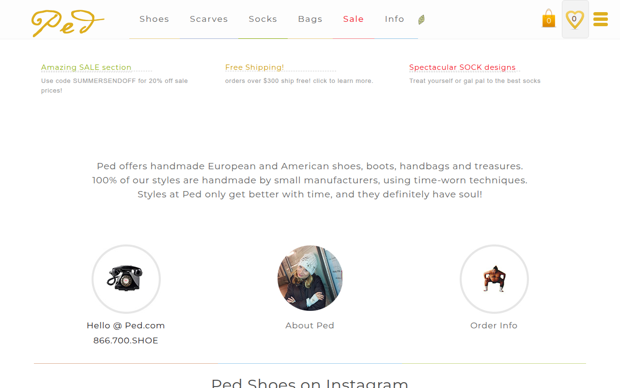 Screenshot van pedshoes.com
