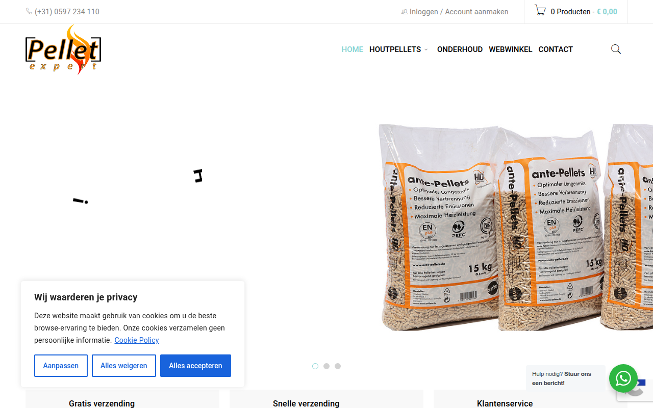 Screenshot van pelletexpert.nl
