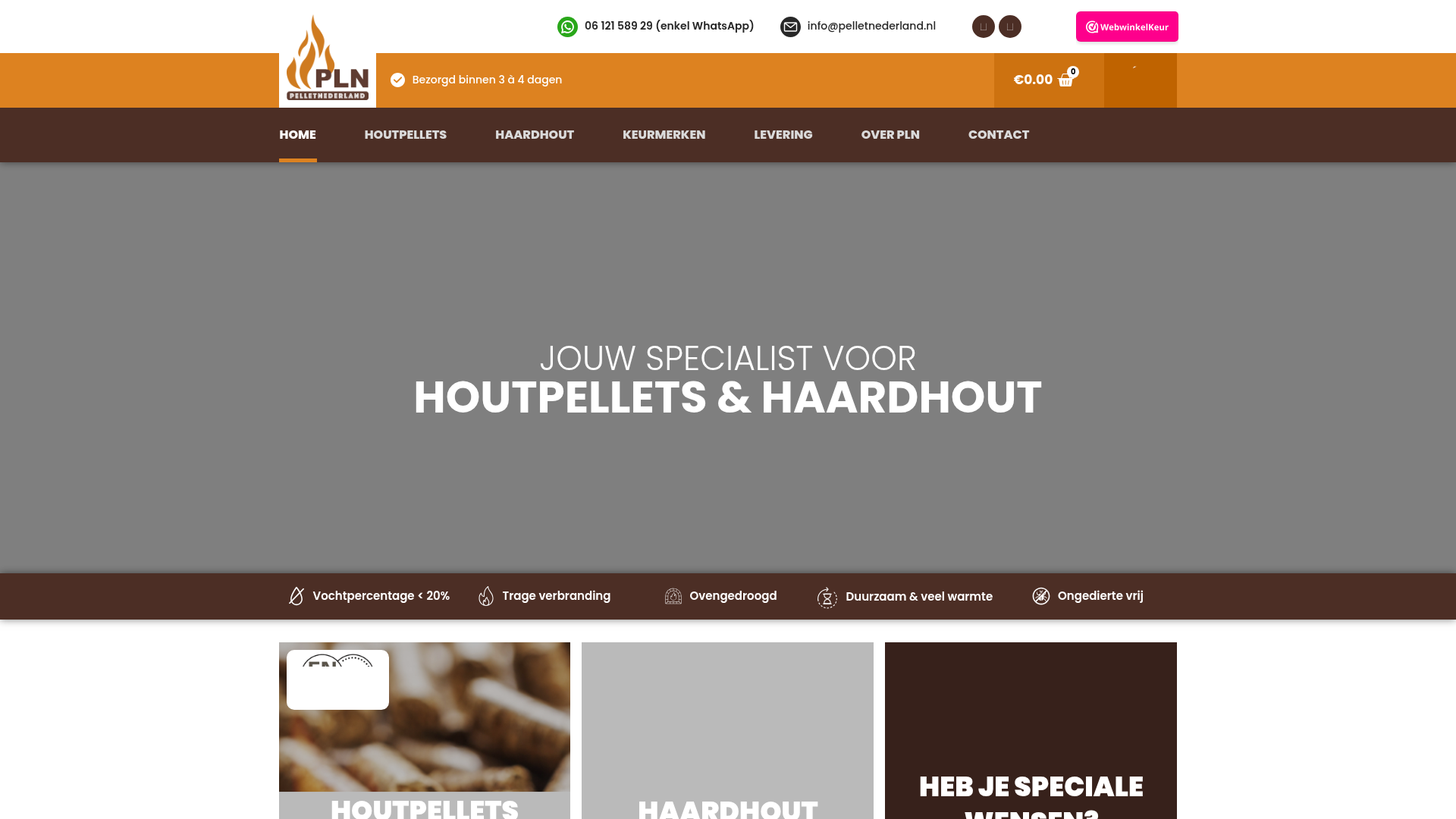 Screenshot van pelletnederland.nl