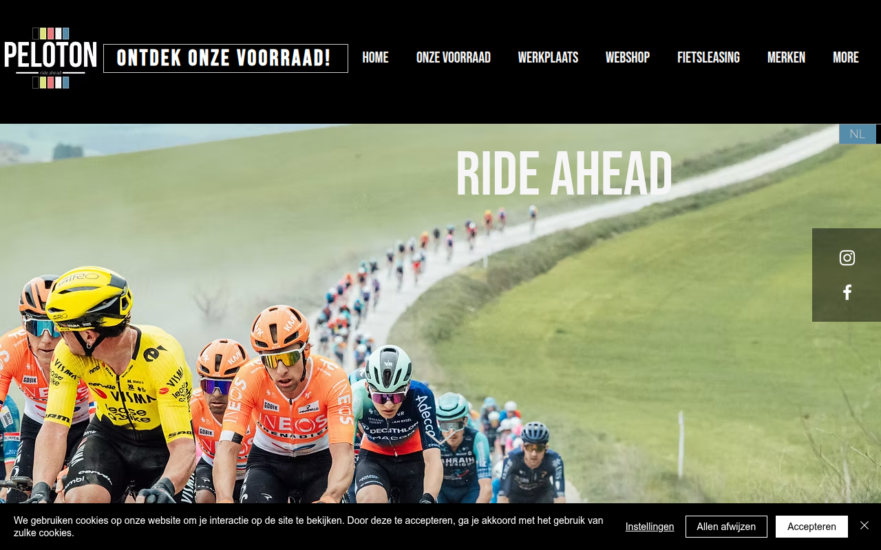 Screenshot van pelotonbikestore.be