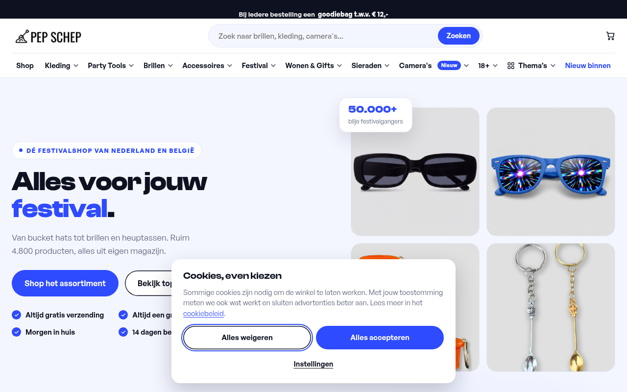 Screenshot van pep-schep.nl