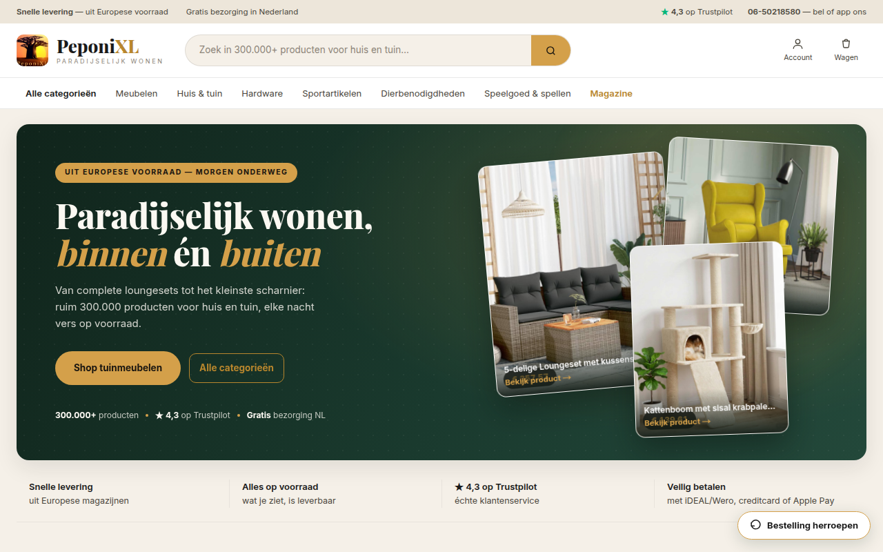 Screenshot van peponixl.nl