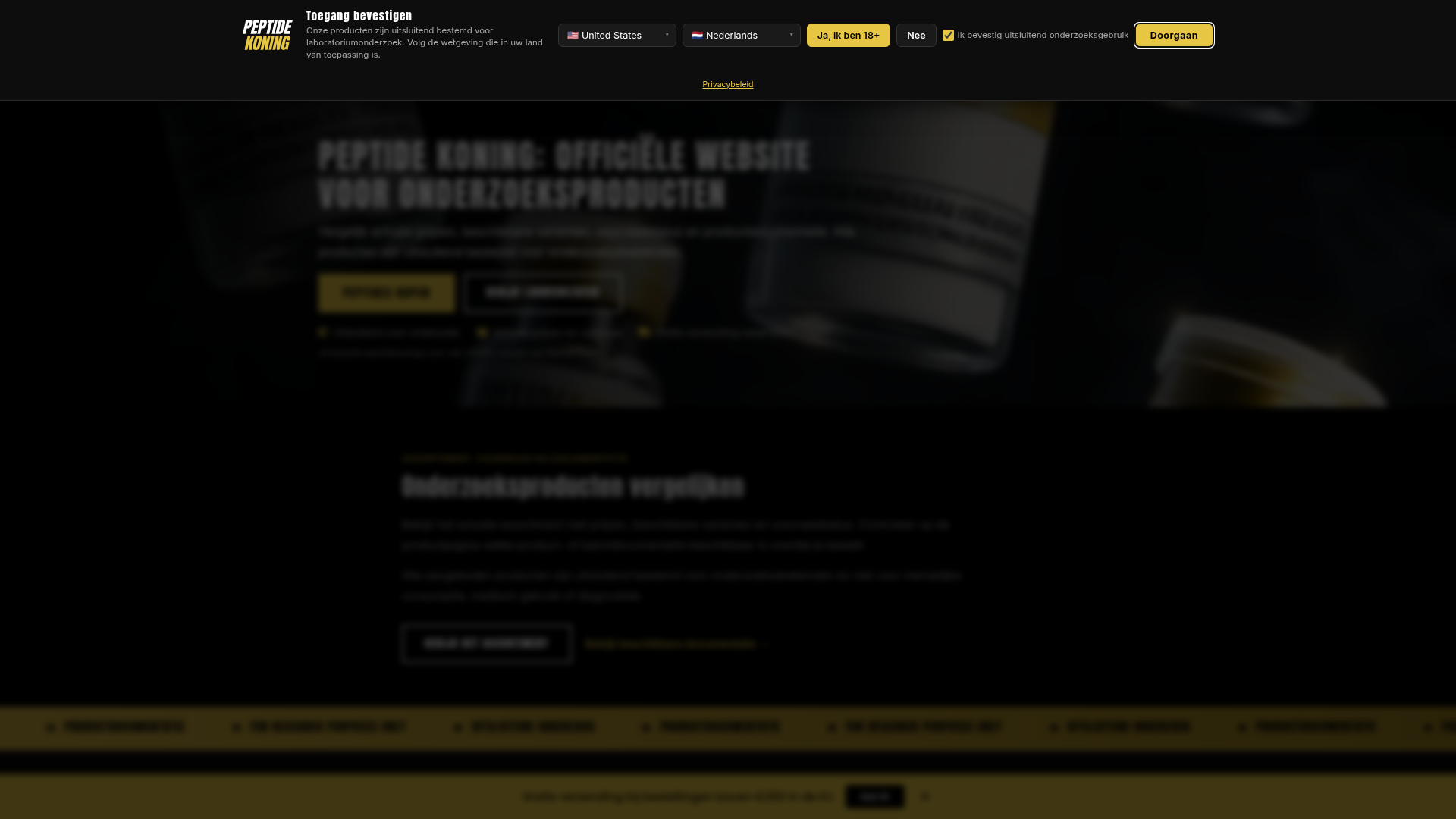 Screenshot van peptidekonings.com