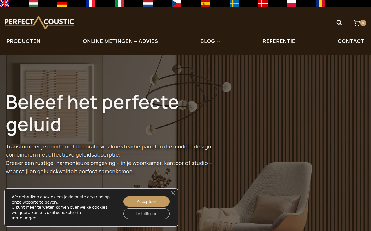 Screenshot van perfectacoustic.nl