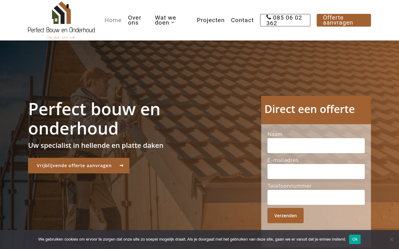 Screenshot van perfectbouwenonderhoud.nl
