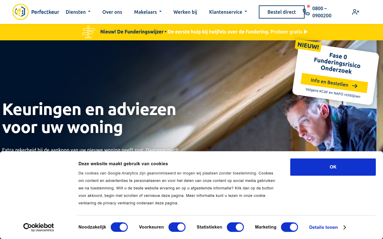 Screenshot van perfectkeur.nl