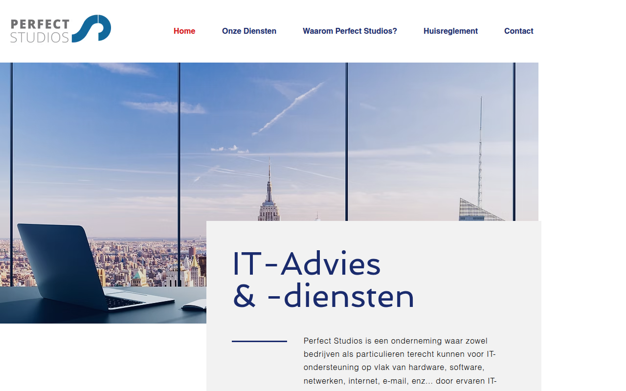 Screenshot van perfectstudios.be