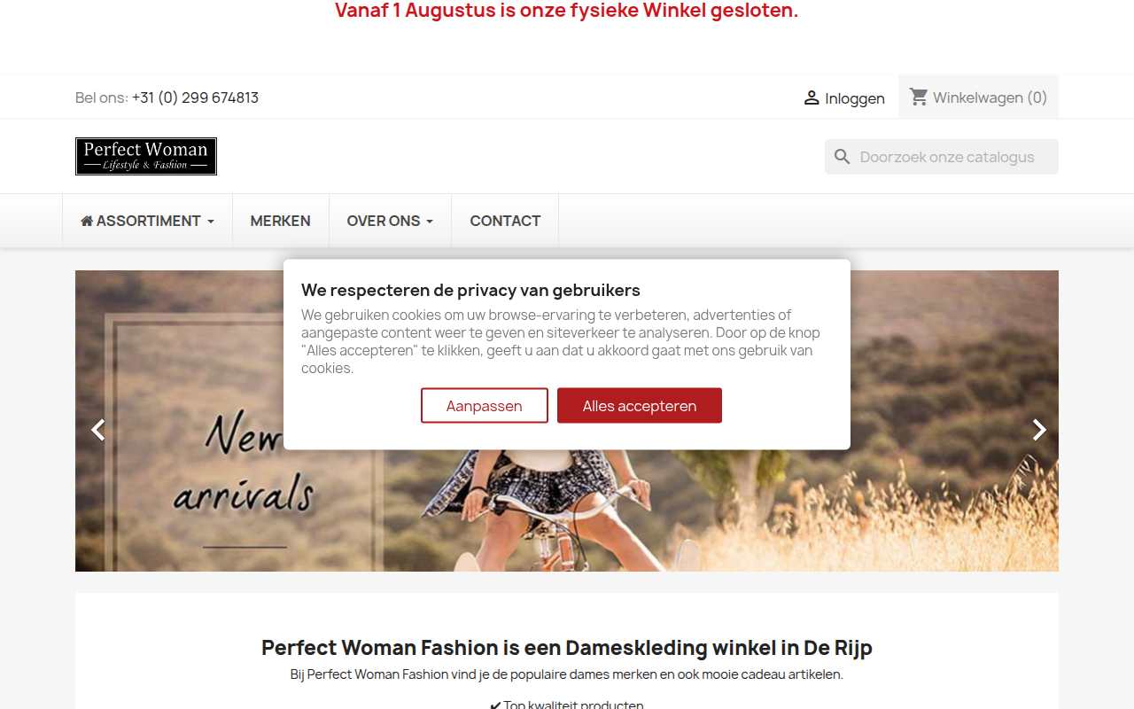 Screenshot van perfectwoman.nl