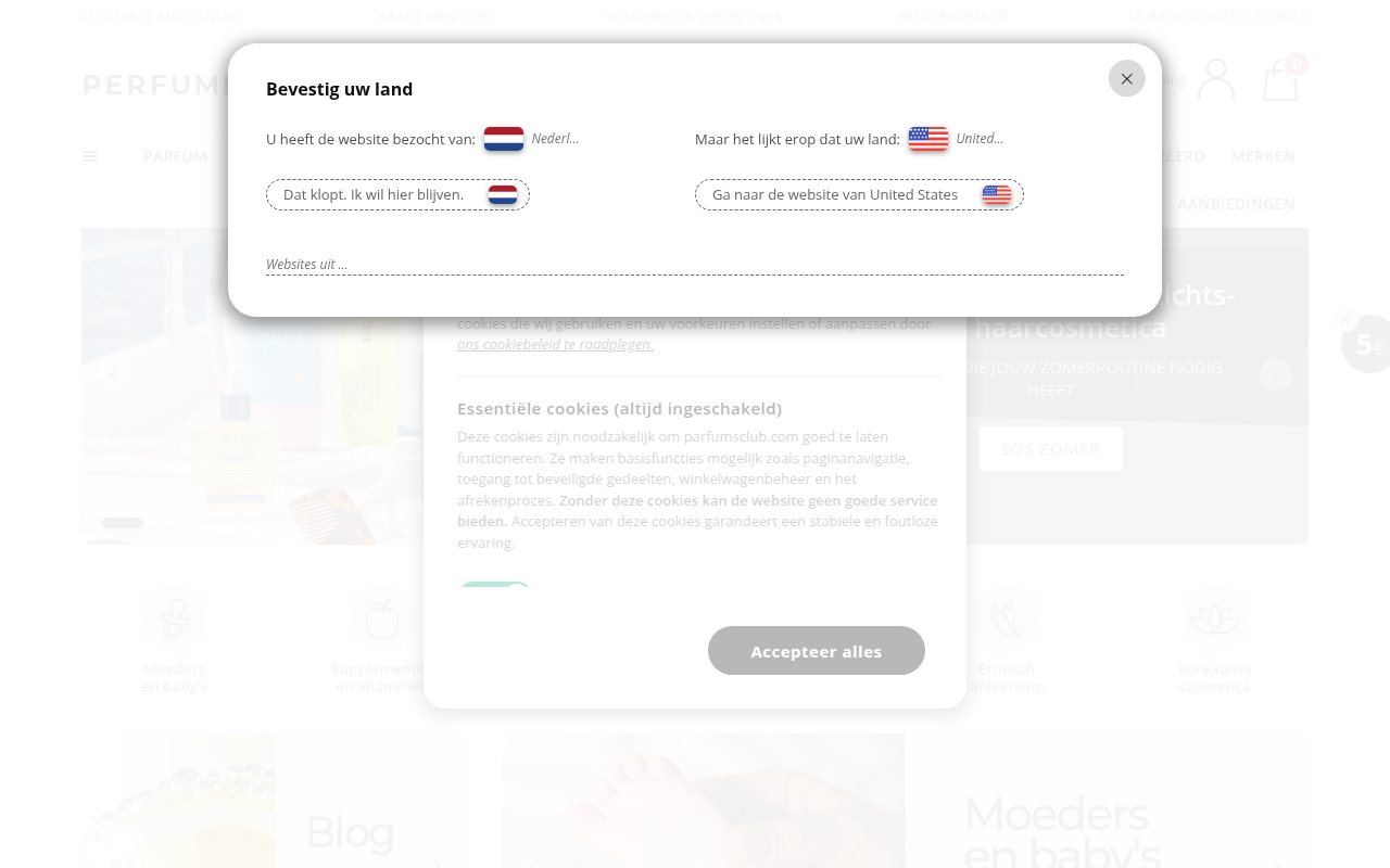 Screenshot van perfumesclub.nl