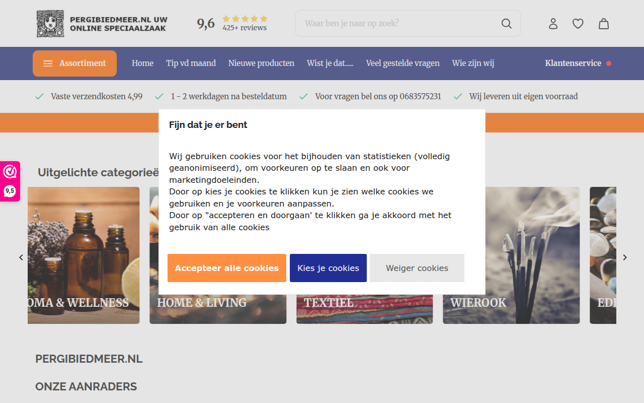 Screenshot van Pergibiedmeer.nl