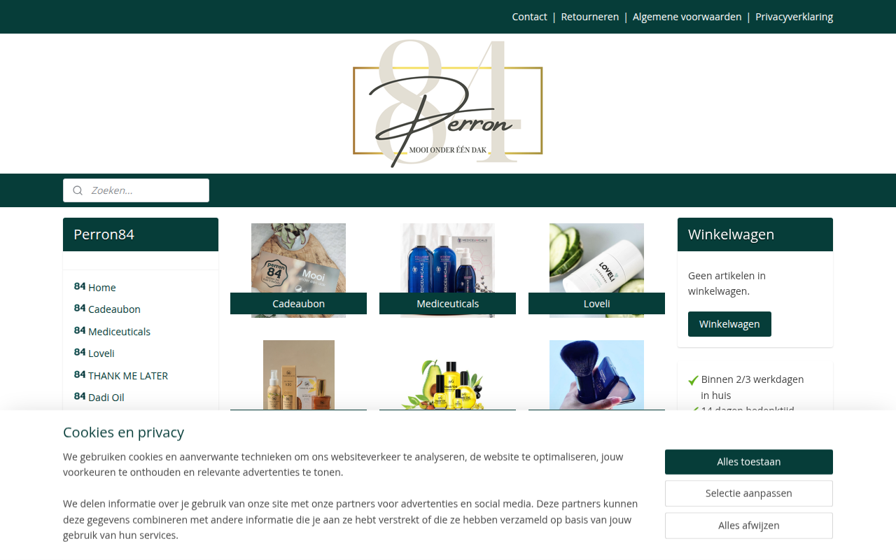 Screenshot van perron84shop.nl