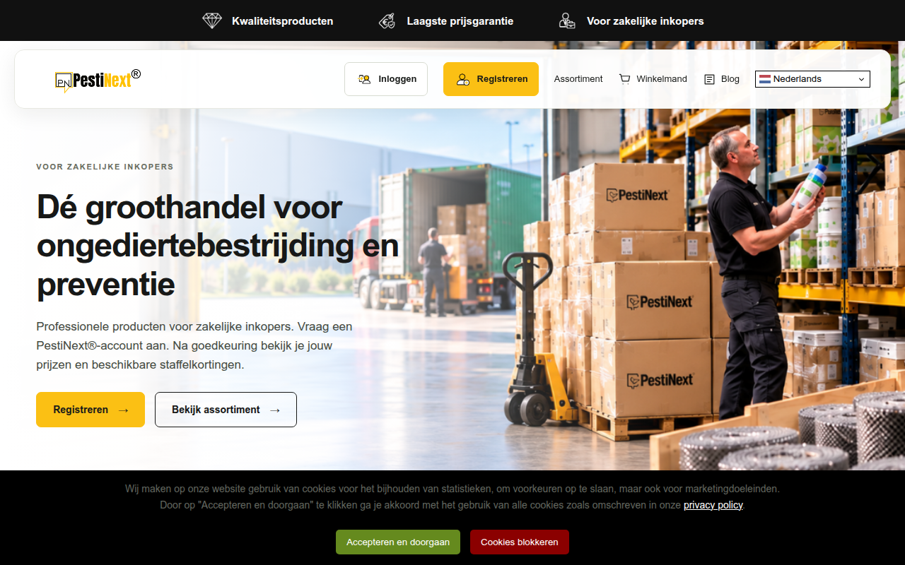 Screenshot van pestinext.com