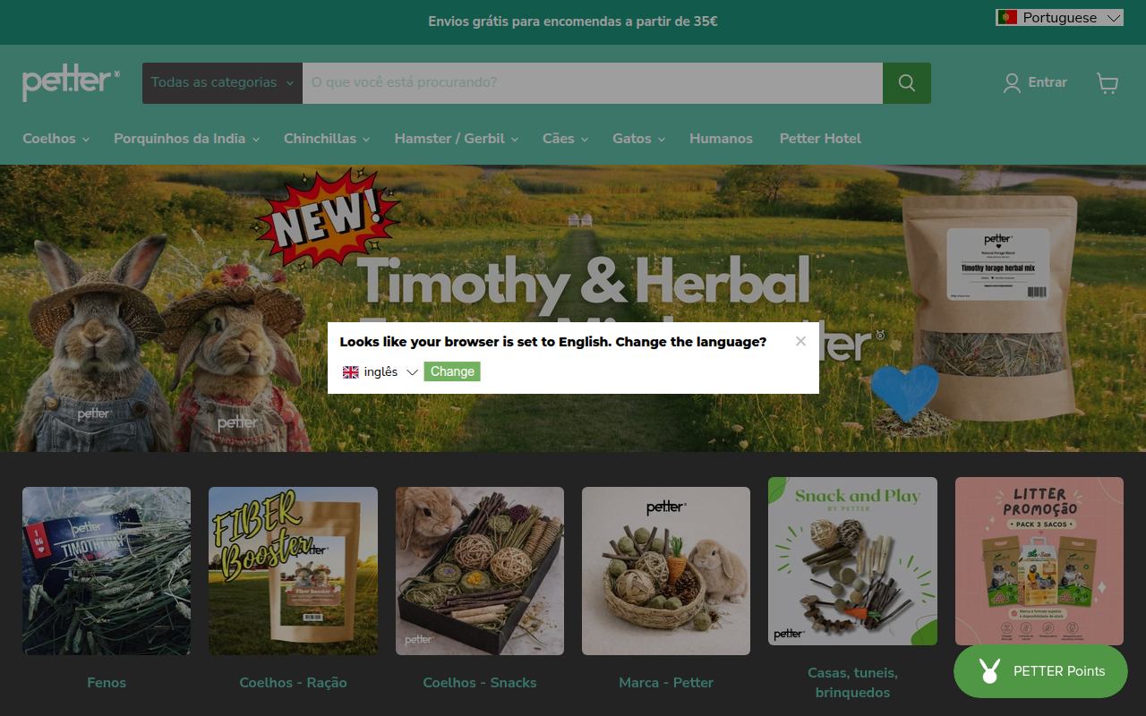 Screenshot van pet-ter.com