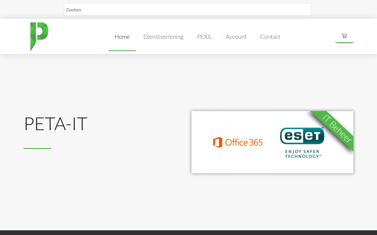 Screenshot van peta-it.nl