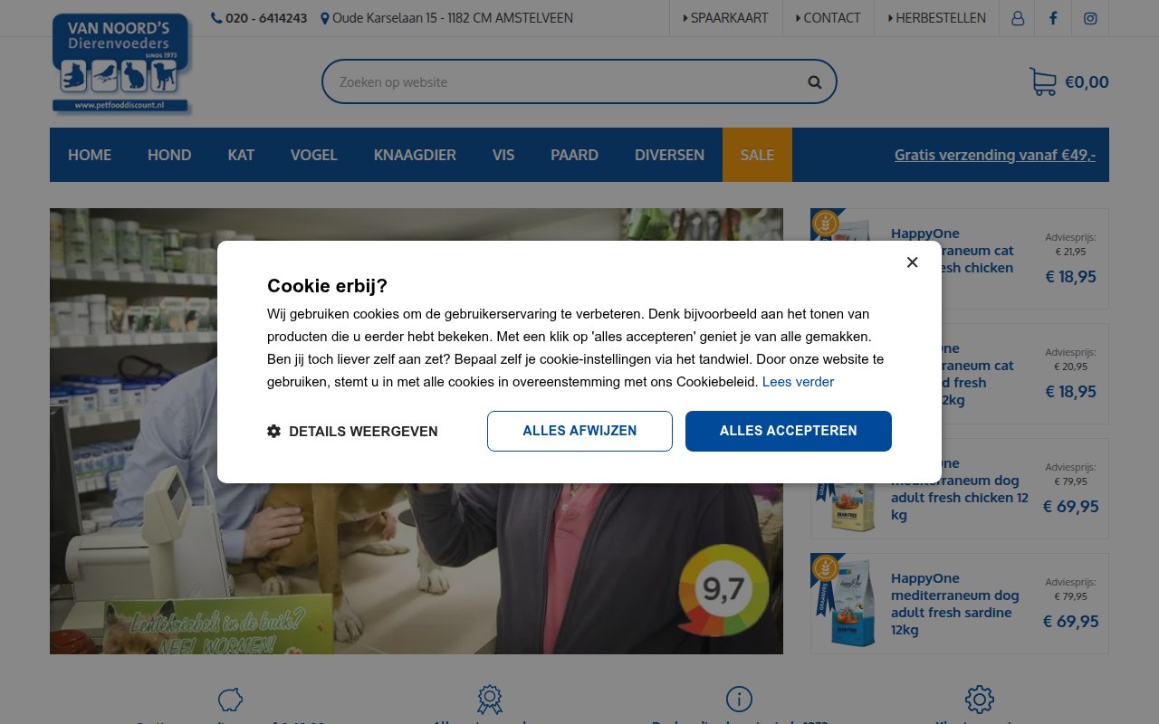 Screenshot van petfooddiscount.nl