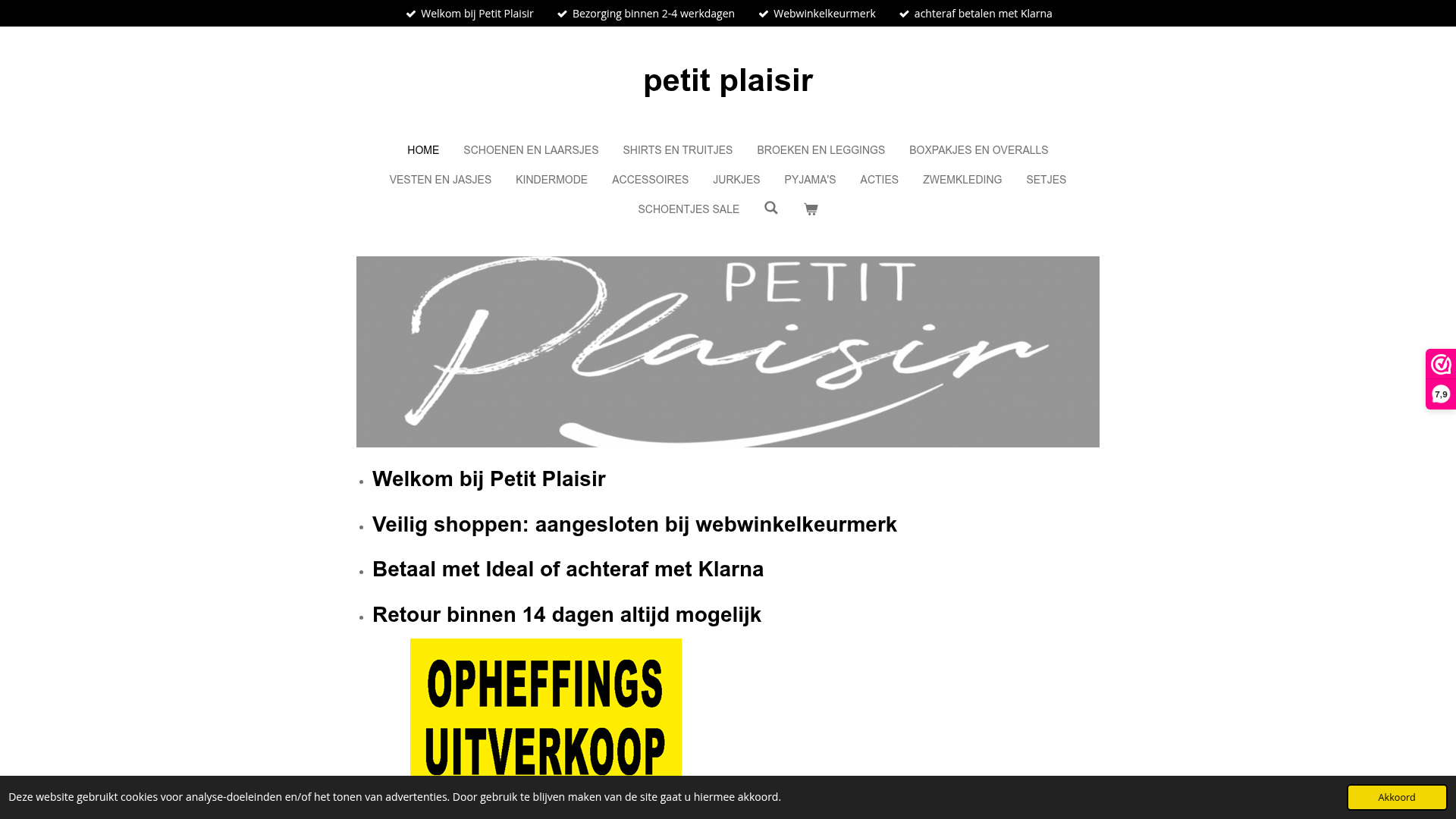 Screenshot van petit-plaisir.nl