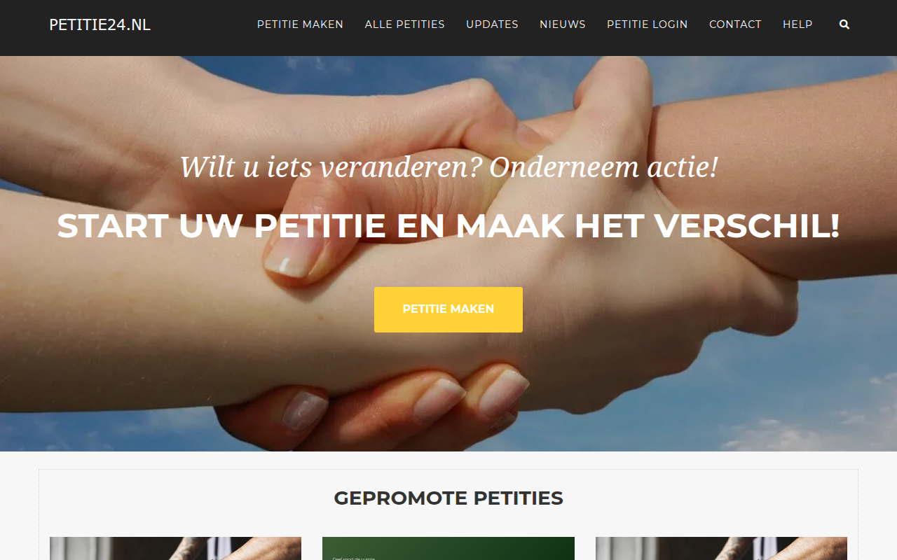 Screenshot van petitie24.nl