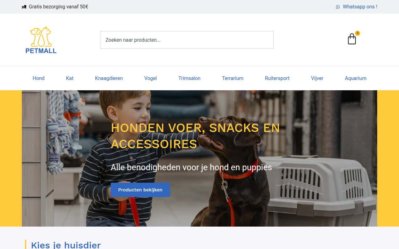 Screenshot van petmall.nl