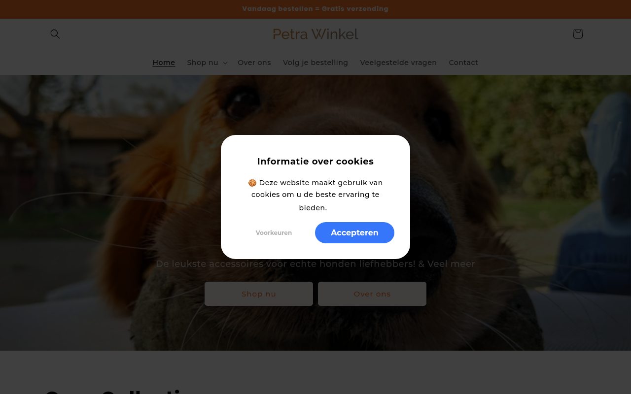 Screenshot van petra-winkel.nl