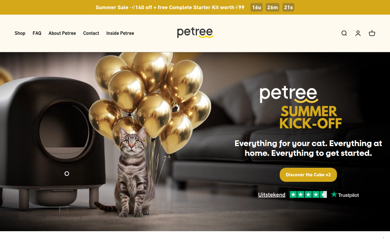 Screenshot van petree.eu