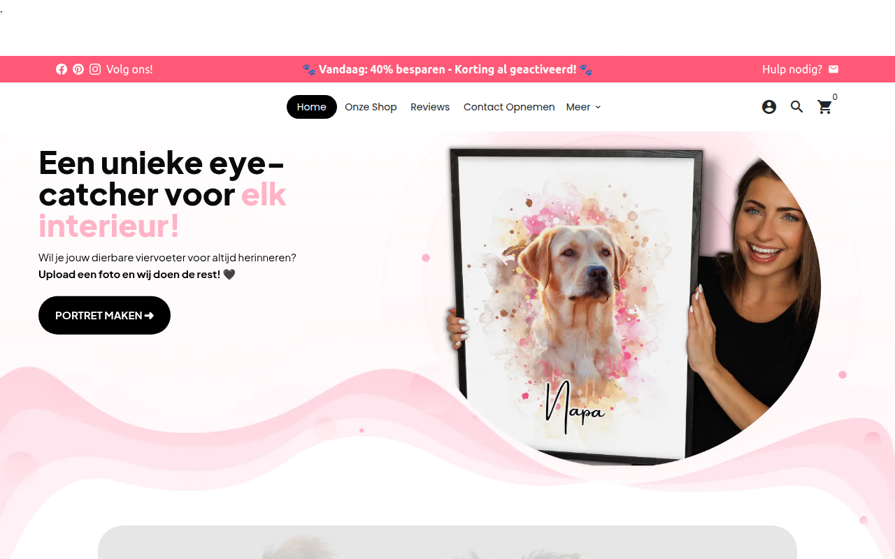Screenshot van petsportrait.nl