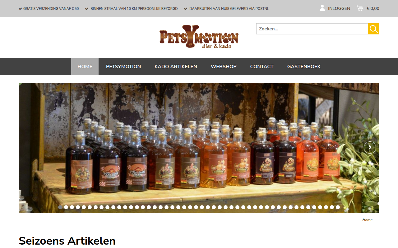 Screenshot van petsymotion.nl