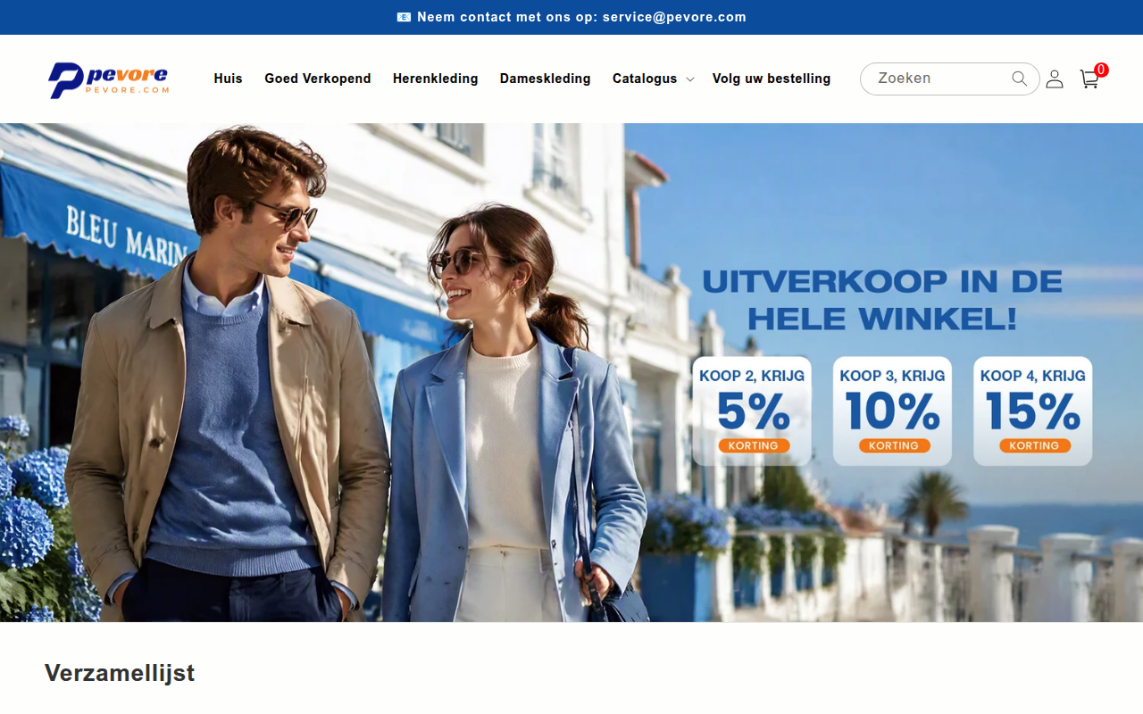 Screenshot van pevore.com