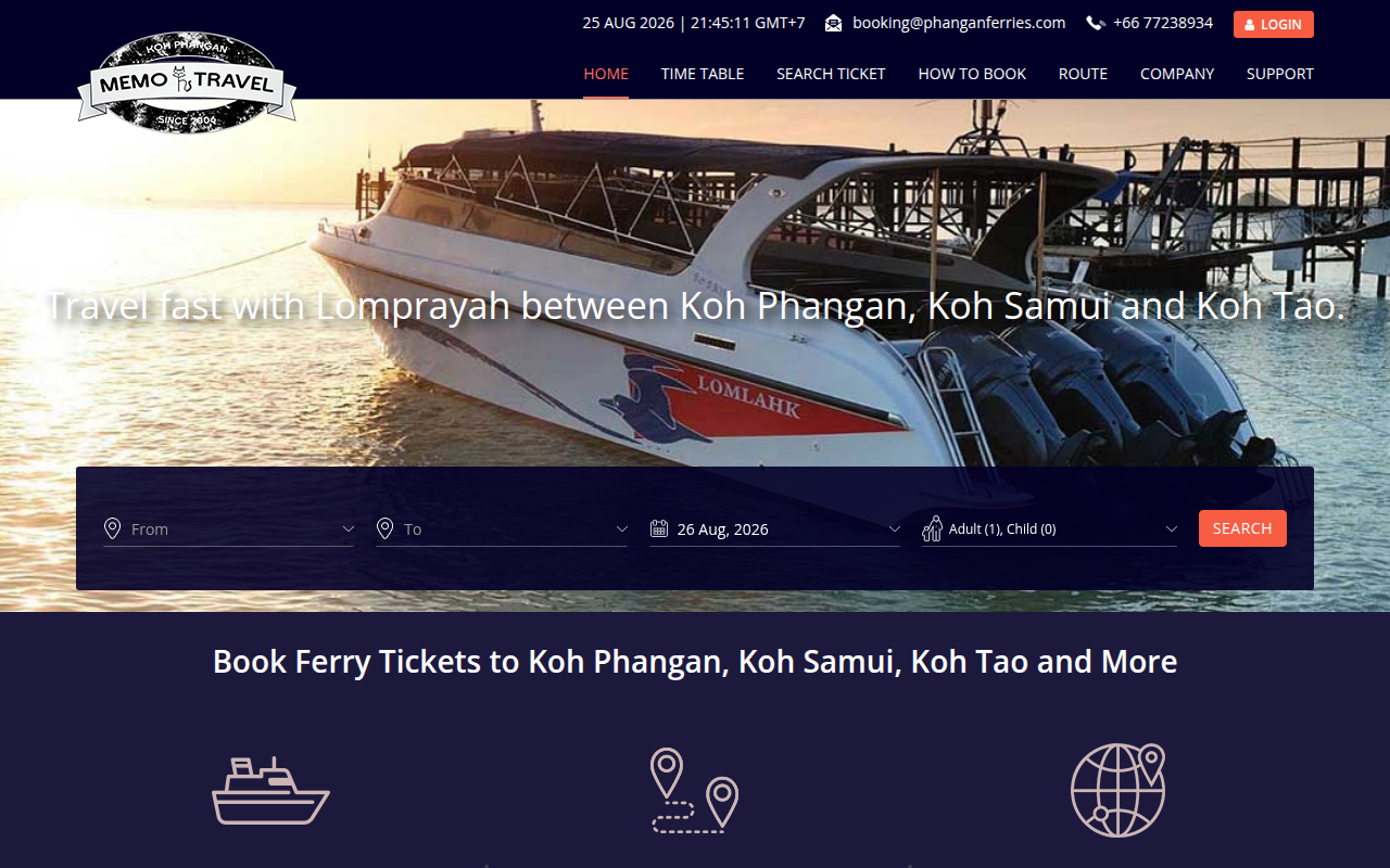 Screenshot van phanganferries.com