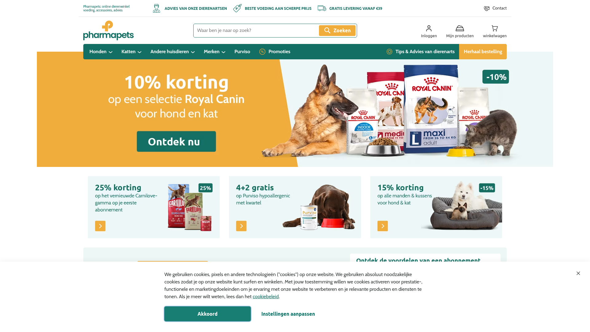 Screenshot van pharmapets.nl