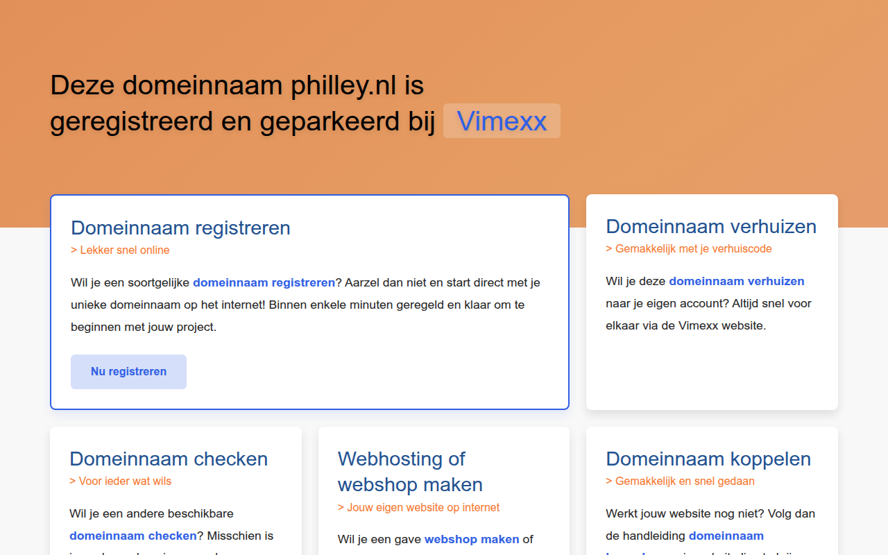 Screenshot van philley.nl