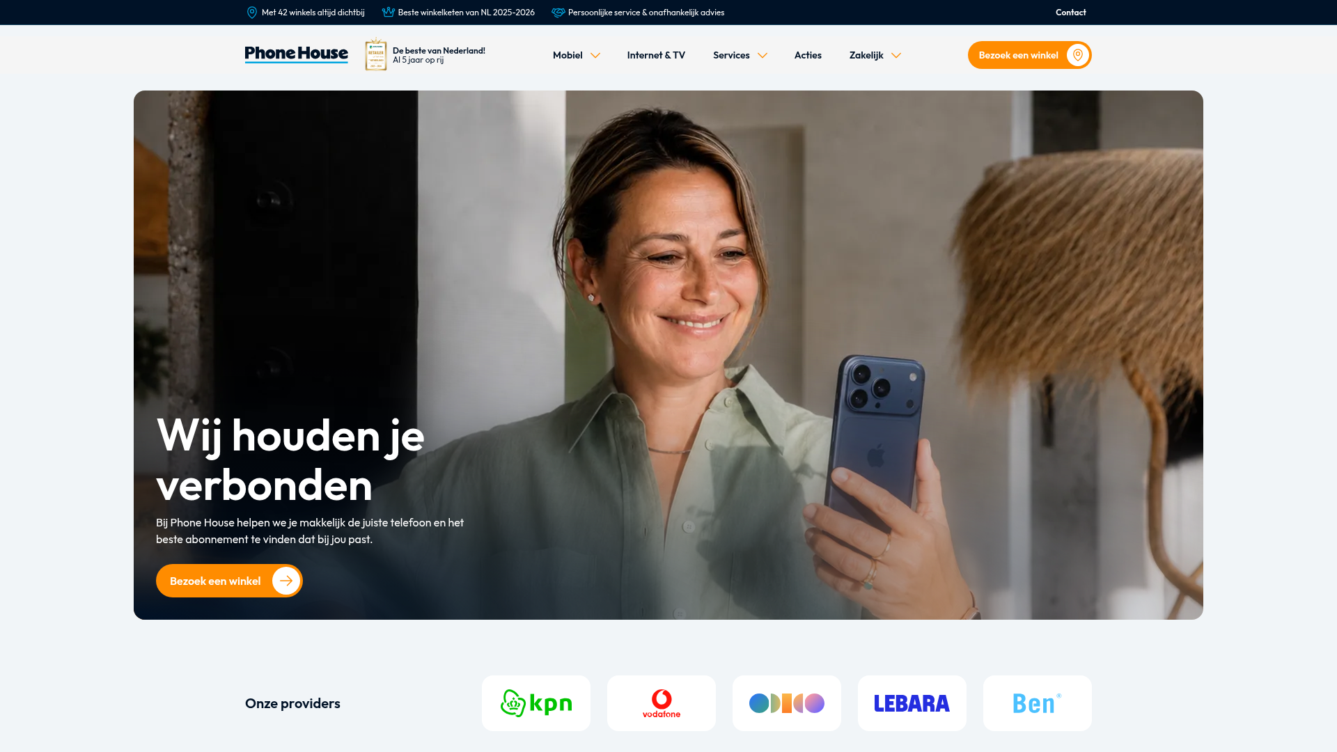 Screenshot van phonehouse.nl