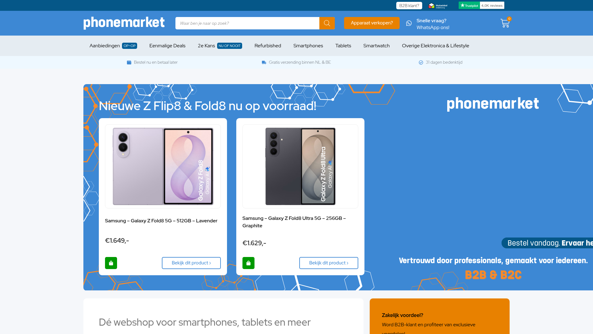 Screenshot van phonemarket.nl