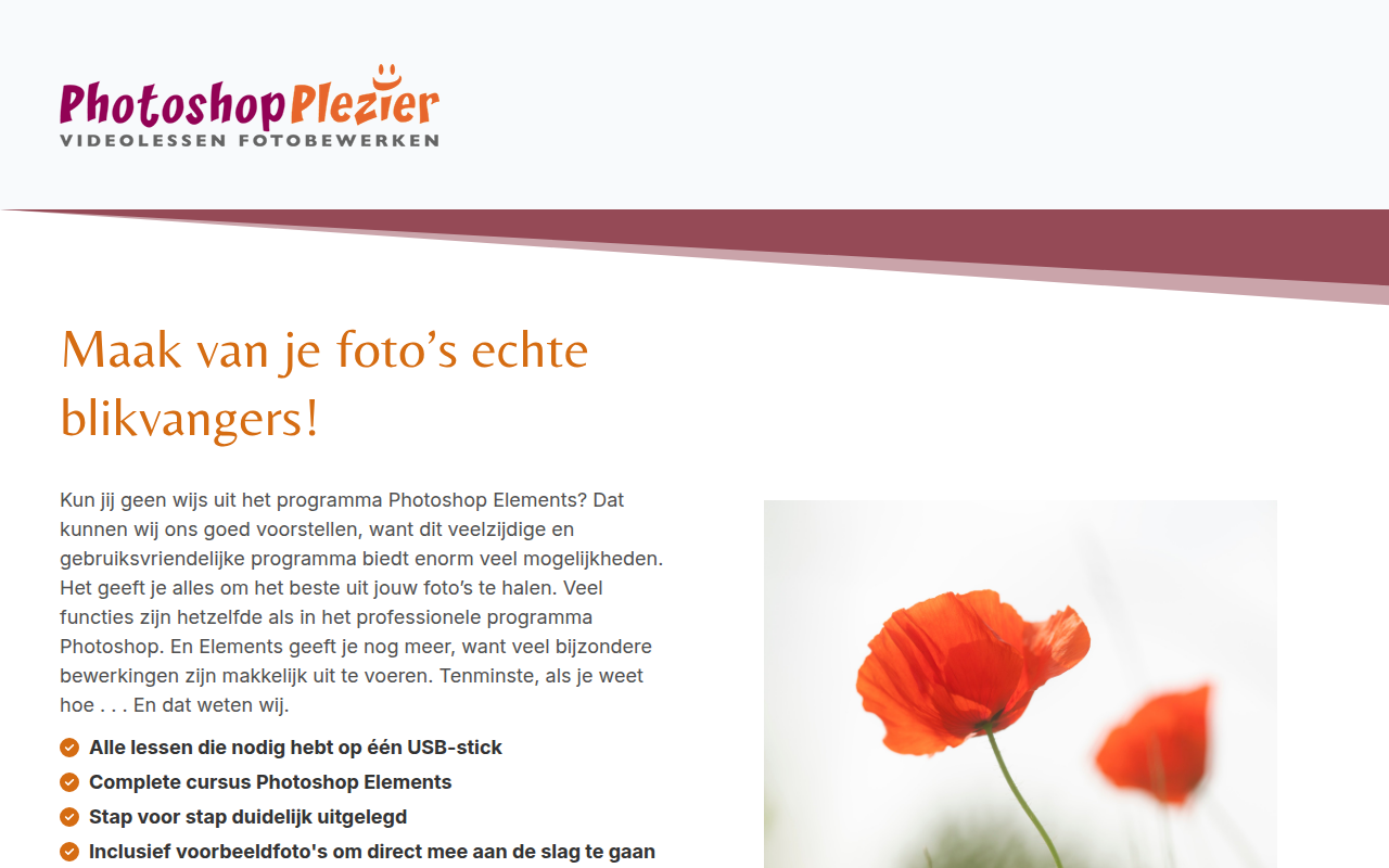 Screenshot van photoshopplezier.nl
