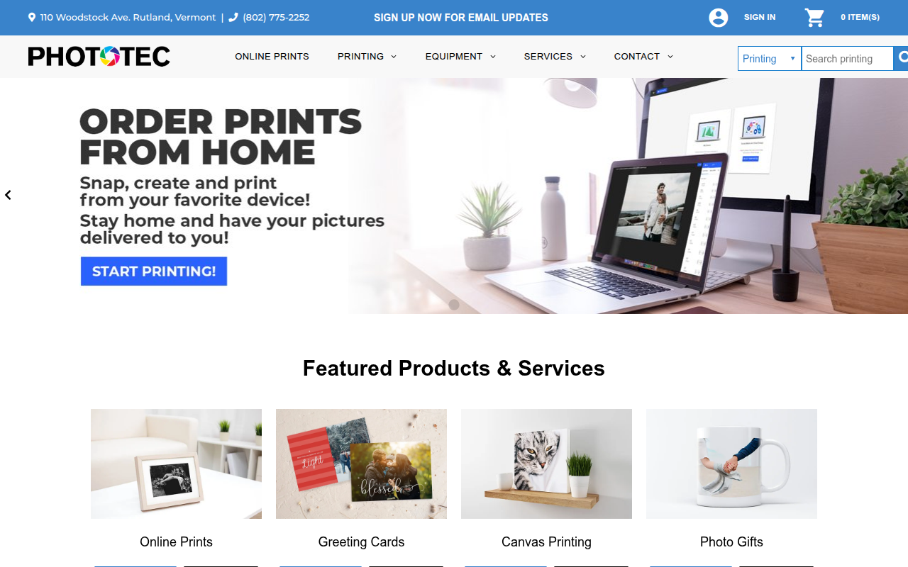 Screenshot van phototec.com