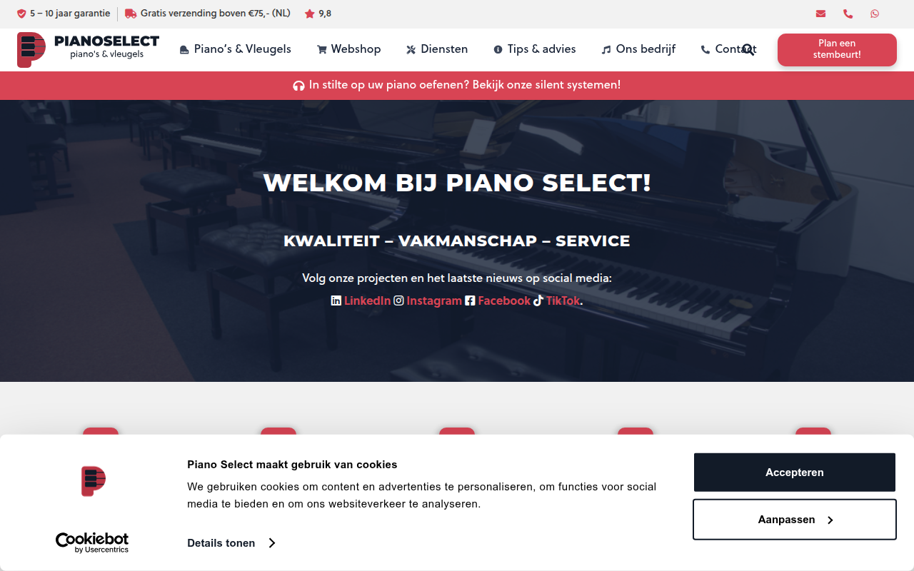 Screenshot van pianoselect.nl