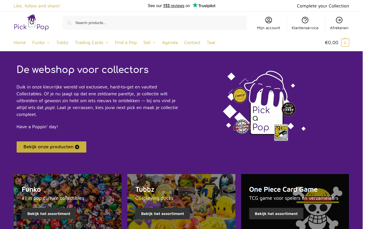 Screenshot van pickapop.nl