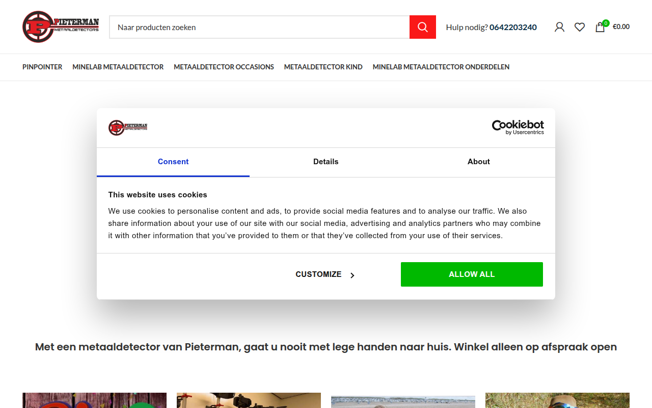 Screenshot van pieterman-detectors.nl