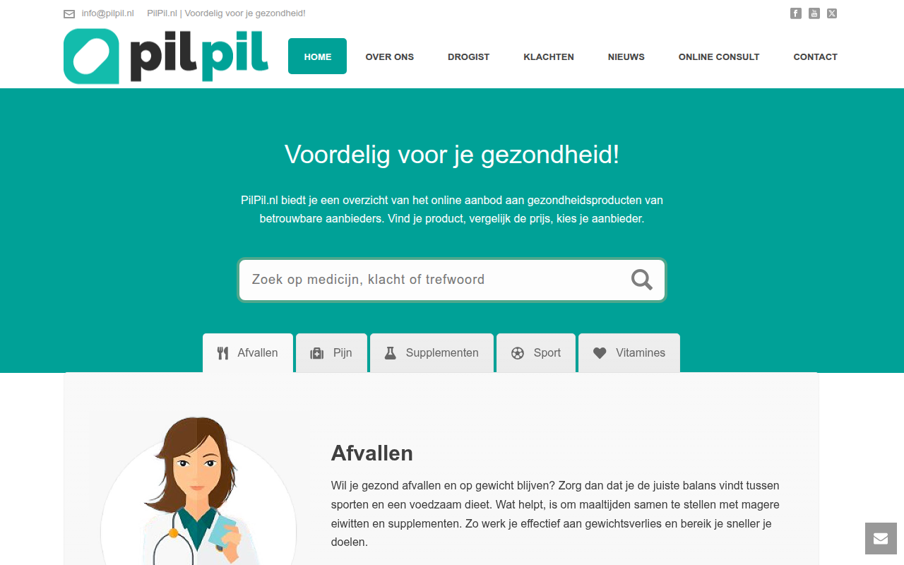Screenshot van pilpil.nl
