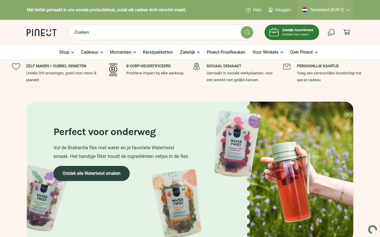 Screenshot van pineut.nl