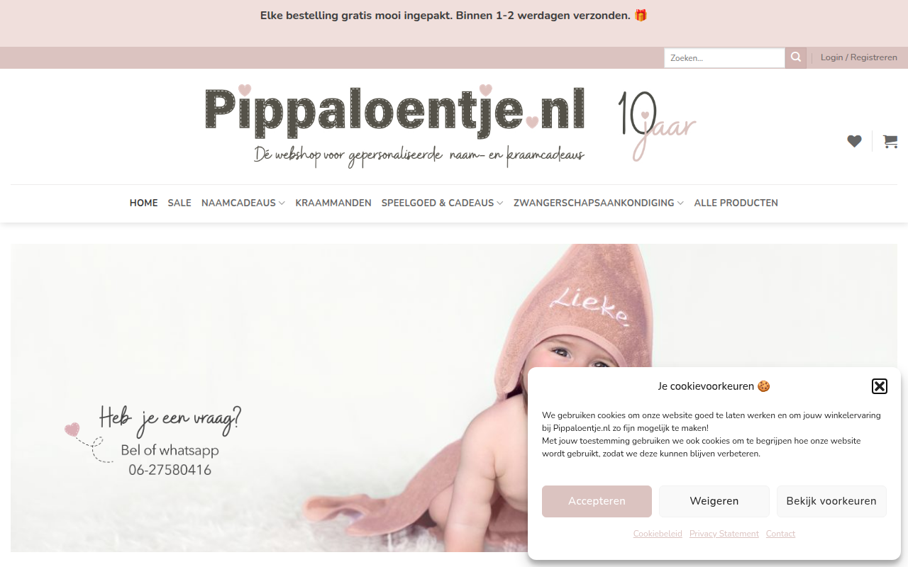 Screenshot van pippaloentje.nl