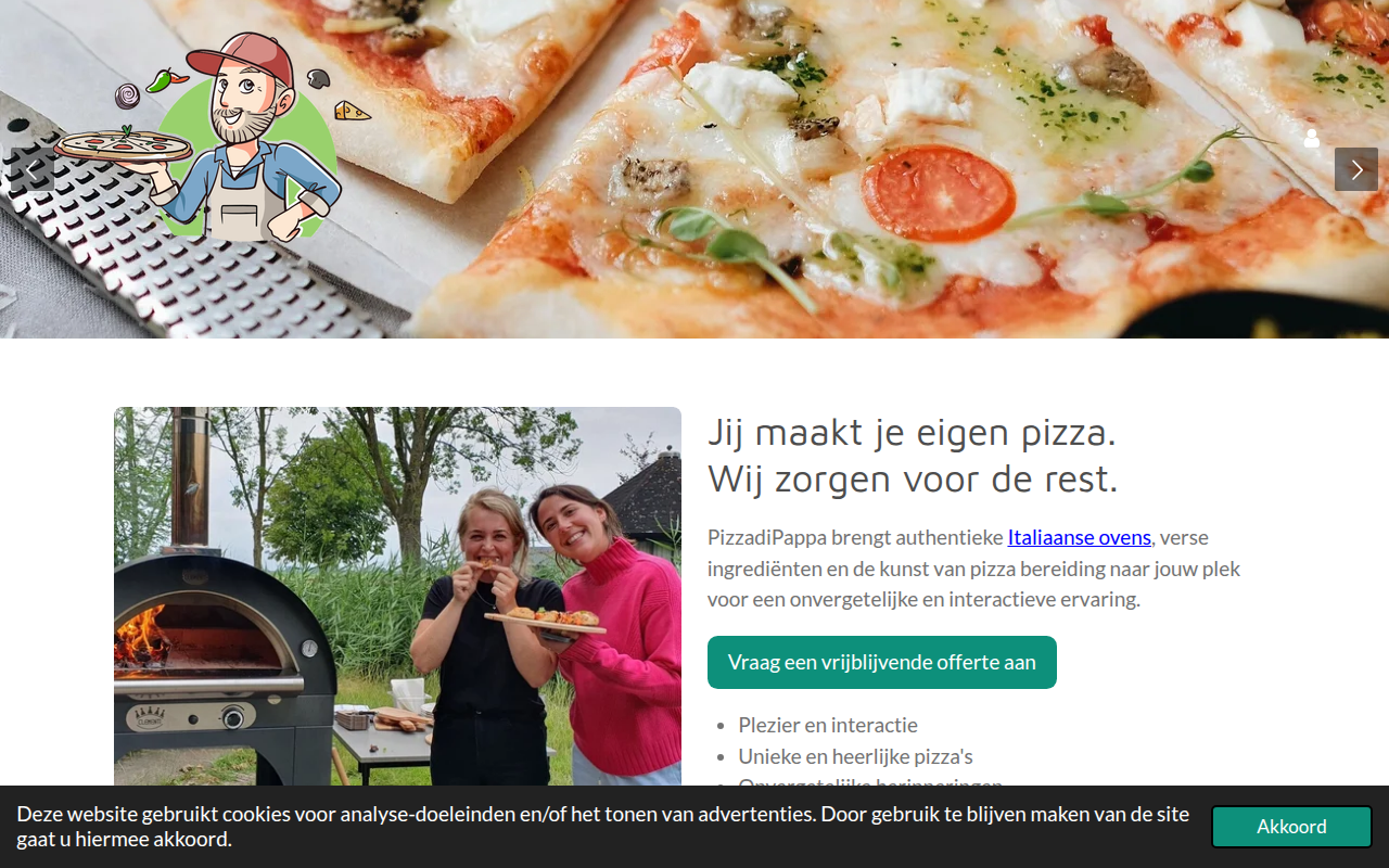 Screenshot van pizzadipappa.nl