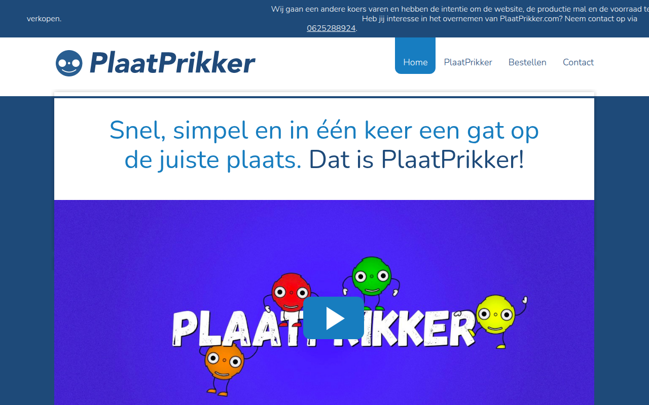 Screenshot van plaatprikker.com