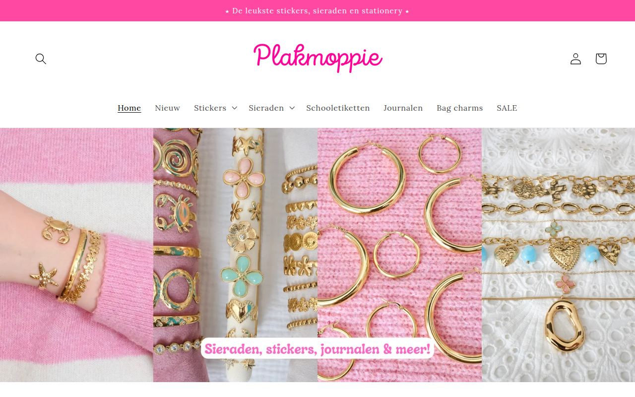 Screenshot van plakmoppie.nl