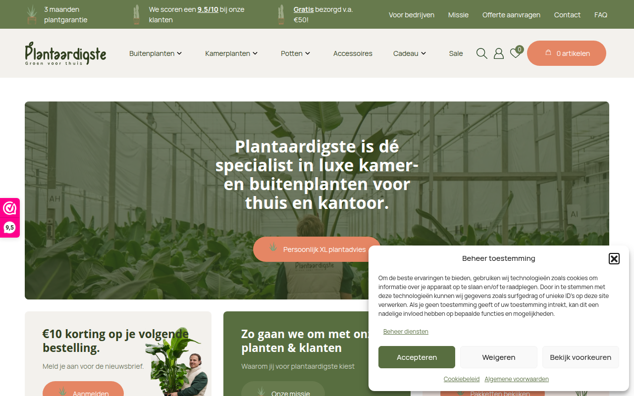 Screenshot van plantaardigste.nl