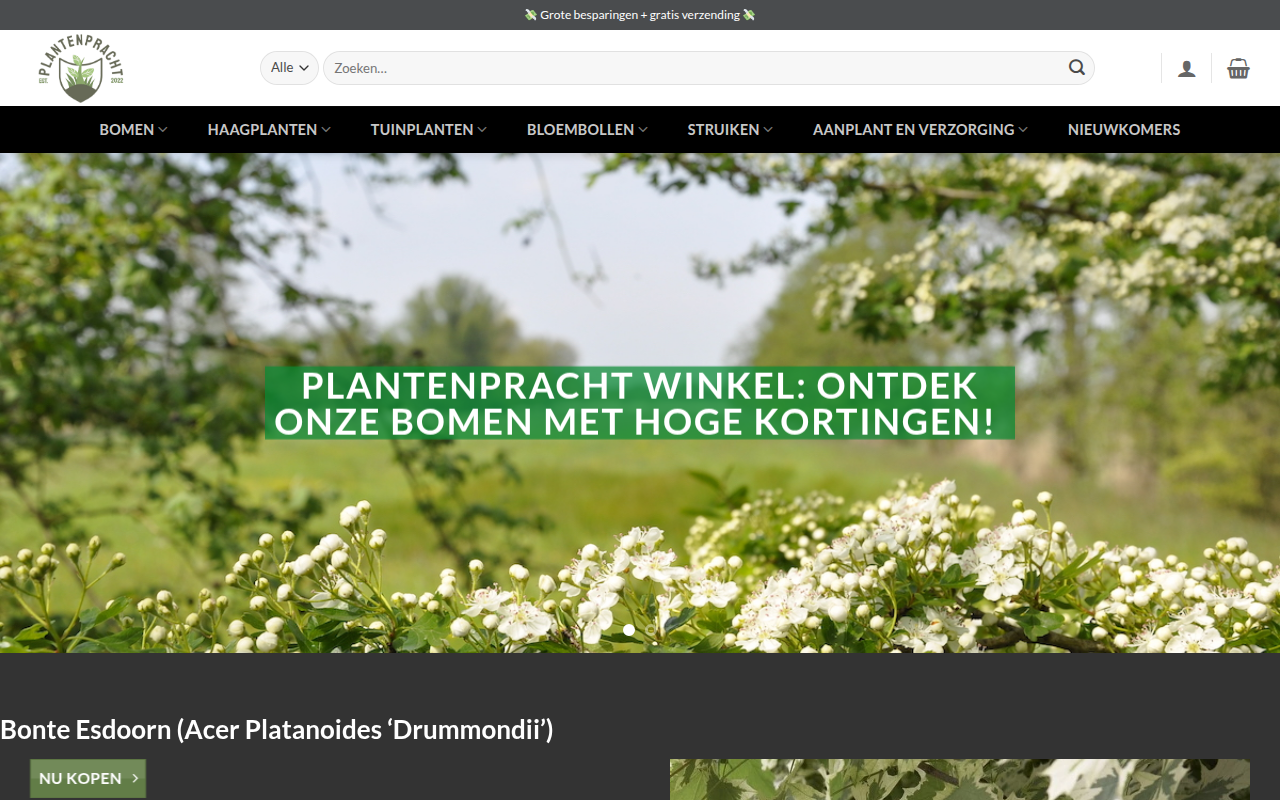 Screenshot van plantenwink.com