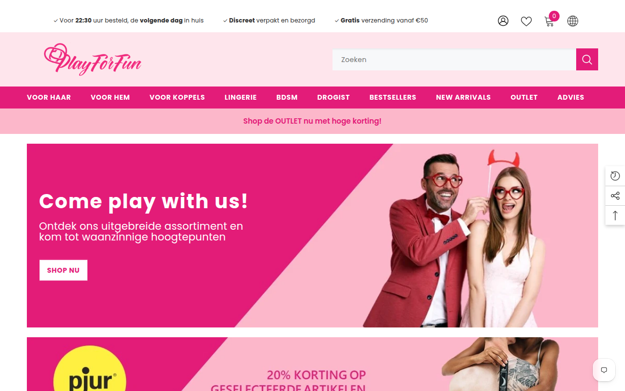 Screenshot van playforfun.nl
