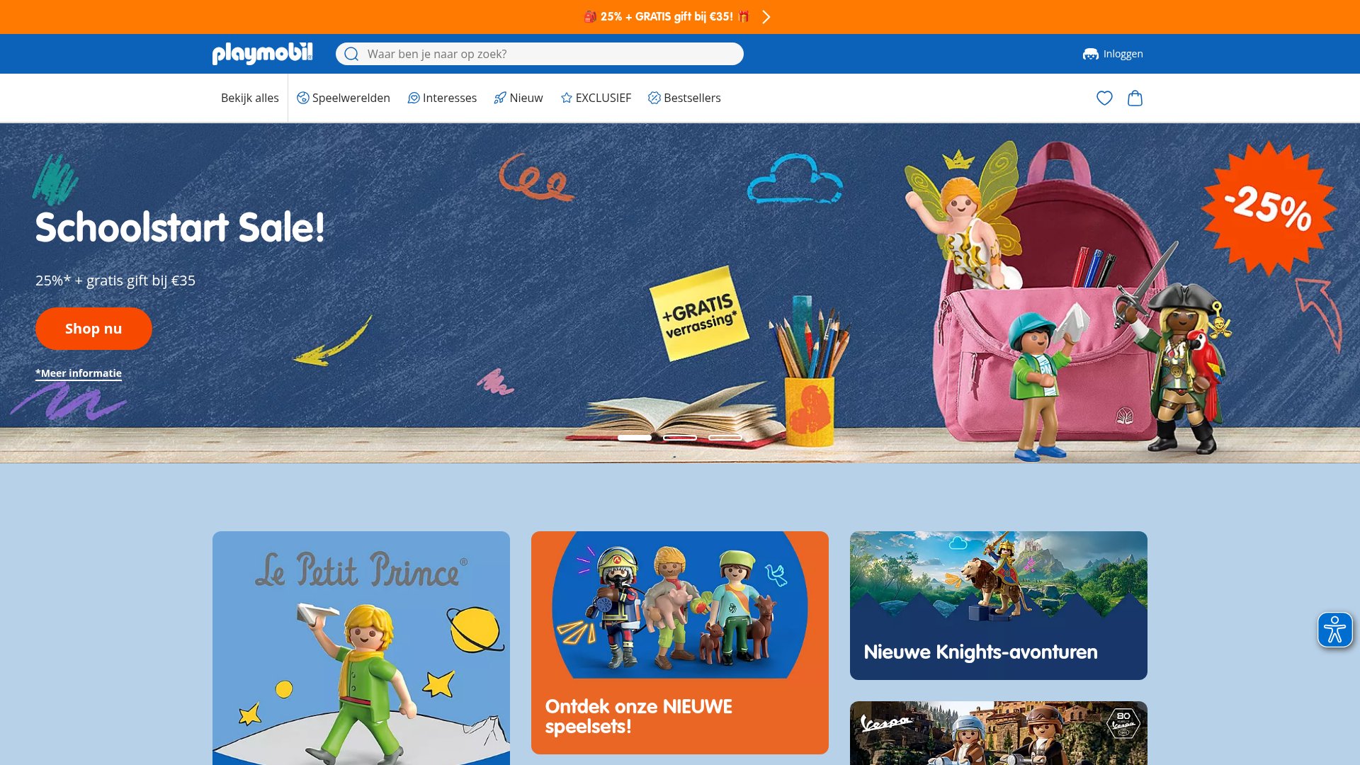 Screenshot van playmobil.be
