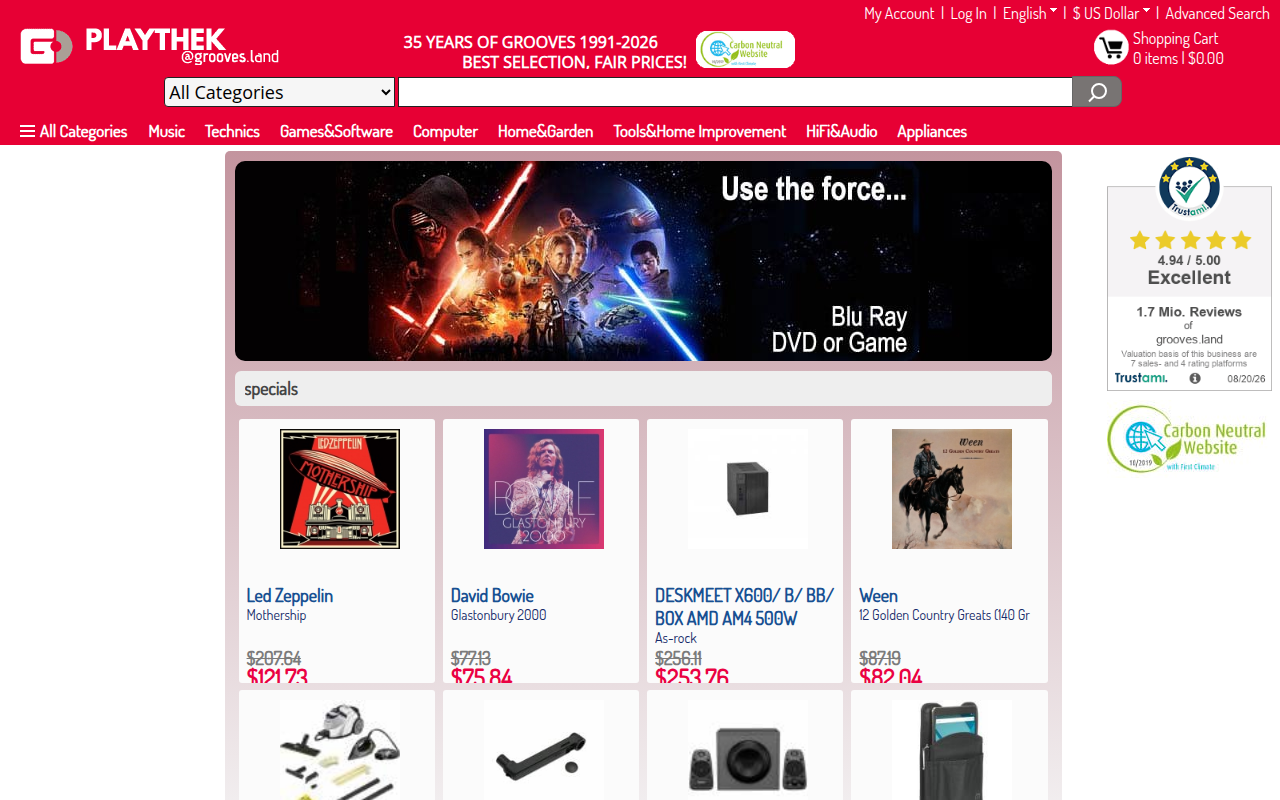 Screenshot van playthek.com