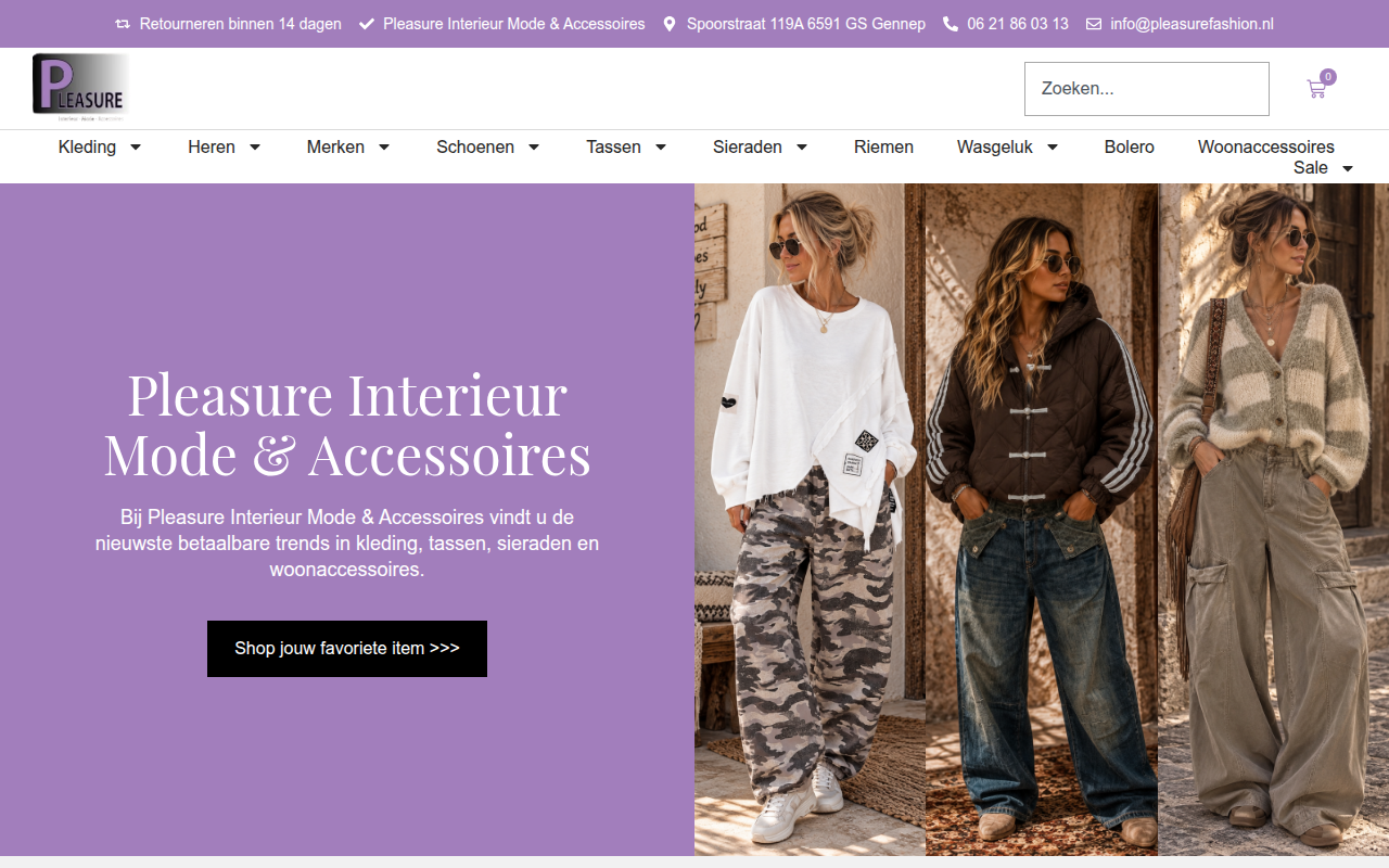 Screenshot van pleasurefashion.nl