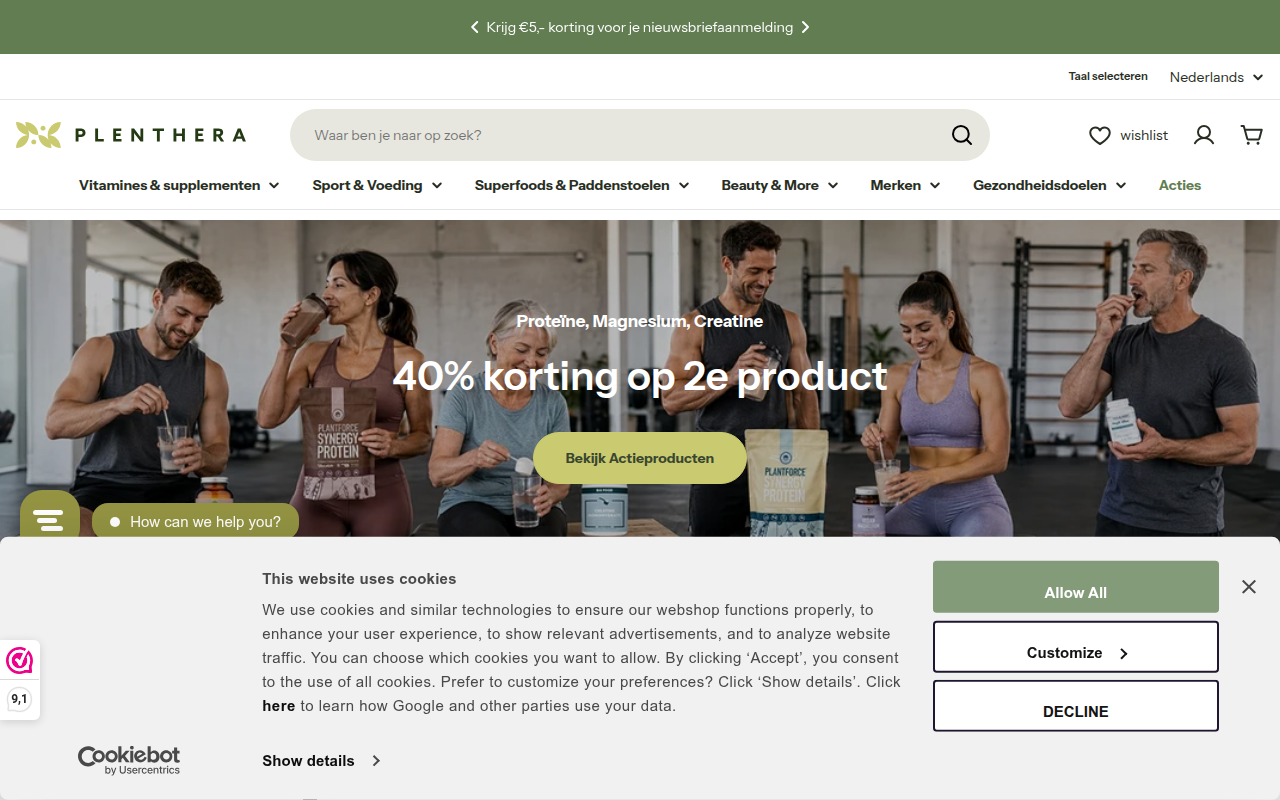 Screenshot van plenthera.com